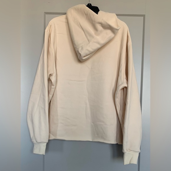 PARKE Bayside Miami Hoodie L/XL Cream Coastal Raw Hem Sweatshirt - Picture 4 of 11